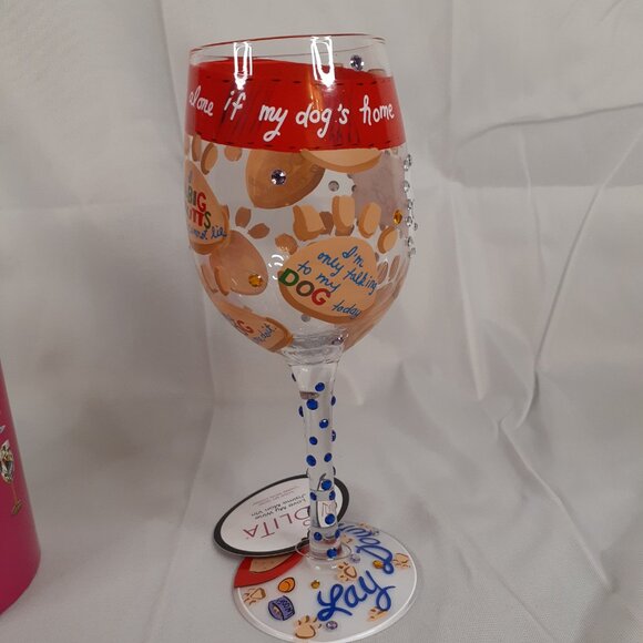 Lolita "Love My Dog" Wine Glass - Picture 2 of 6